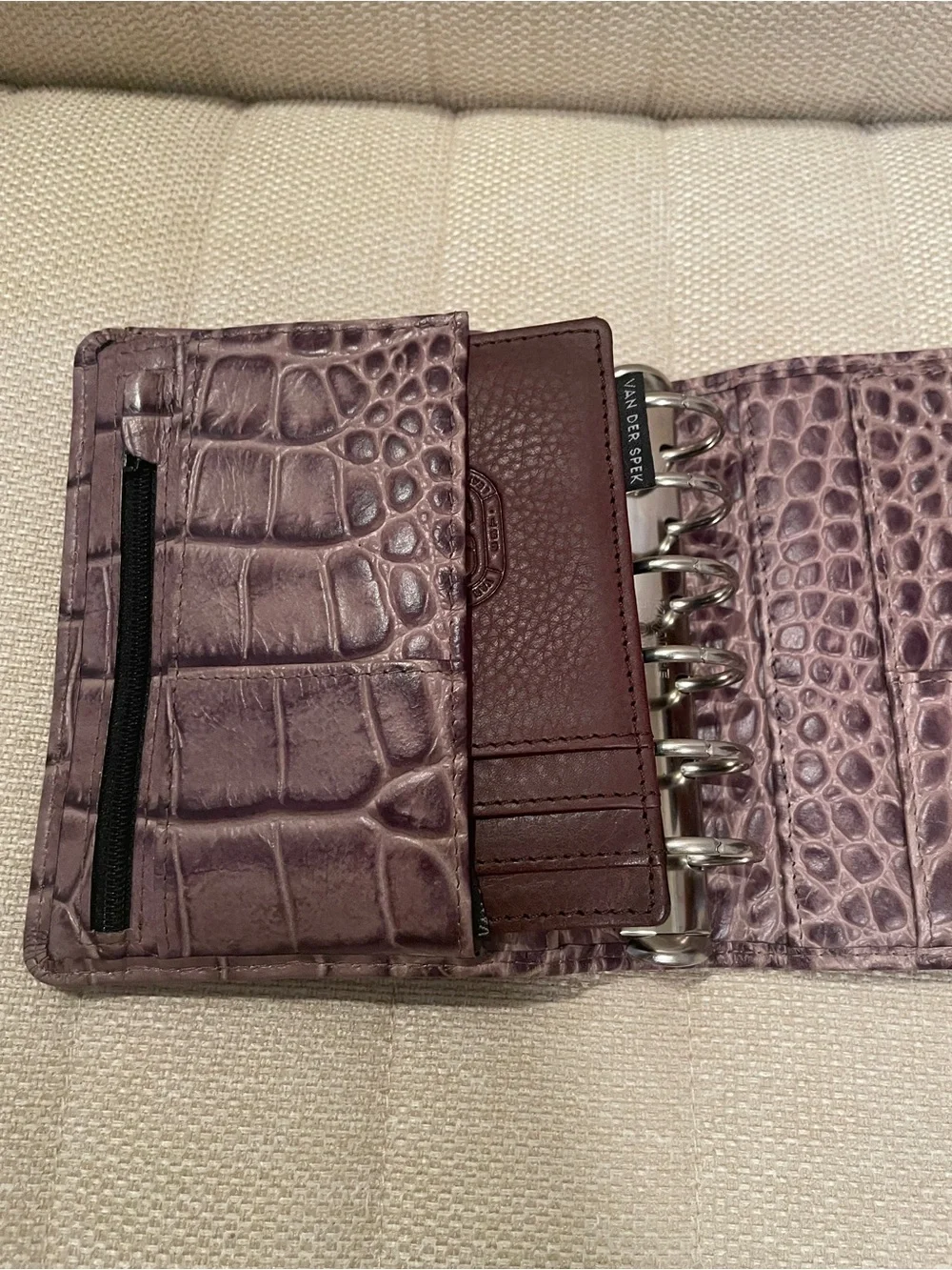 Van Der Spek Croco Leather Junior (Pocket) Planner